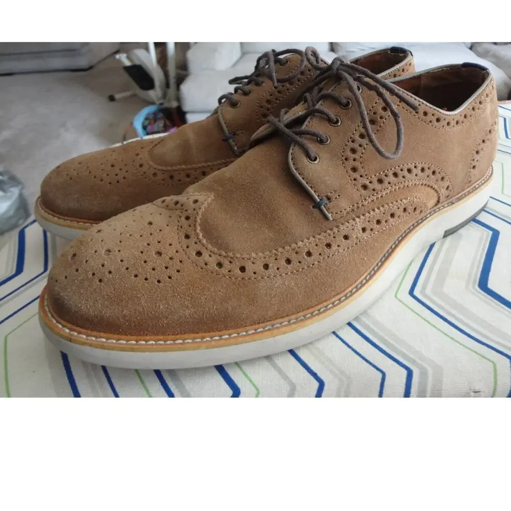 Blake Mckay Carson Tan Suede Sneaker Oxfords Wingtip Men 10.5 D Business Casual